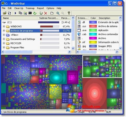 Captura de pantalla WinDirStat para Windows 7