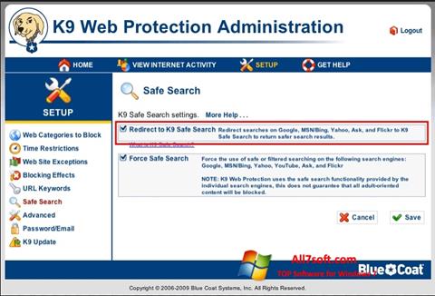 Captura de pantalla K9 Web Protection para Windows 7