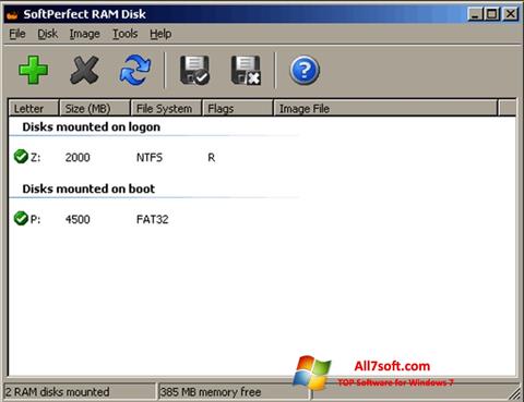 Captura de pantalla SoftPerfect RAM Disk para Windows 7