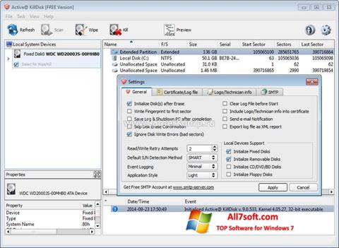 Captura de pantalla Active KillDisk para Windows 7