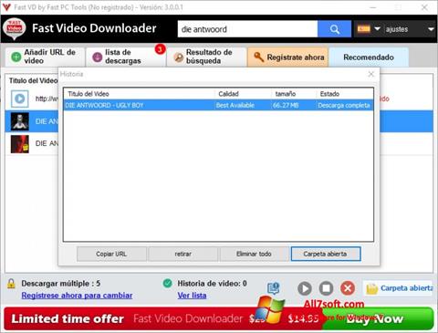 Captura de pantalla Fast Video Downloader para Windows 7