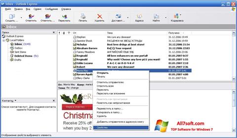 Captura de pantalla Outlook Express para Windows 7