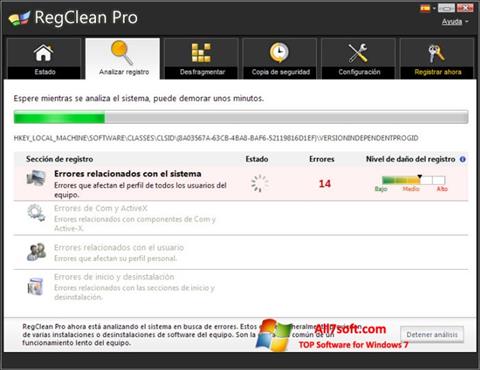 Captura de pantalla RegClean Pro para Windows 7