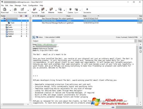 Captura de pantalla Claws Mail para Windows 7