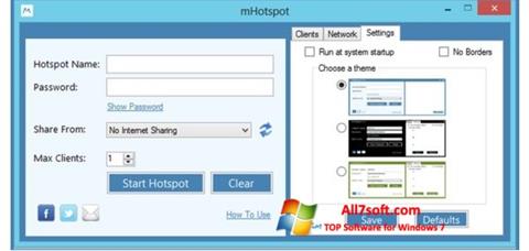 Captura de pantalla mHotspot para Windows 7