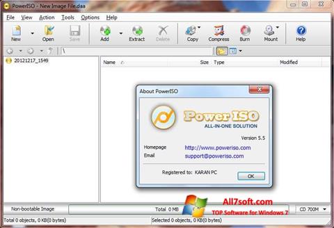 Captura de pantalla PowerISO para Windows 7