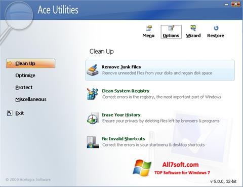 Captura de pantalla Ace Utilities para Windows 7