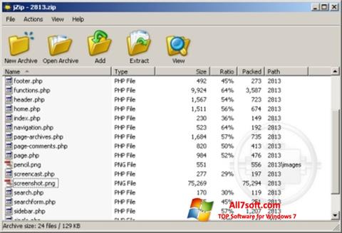 Captura de pantalla jZip para Windows 7