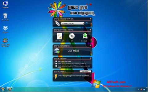 Captura de pantalla LinuxLive USB Creator para Windows 7