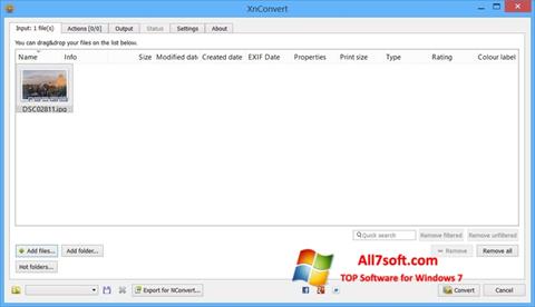 Captura de pantalla XnConvert para Windows 7