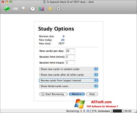Captura de pantalla Anki para Windows 7