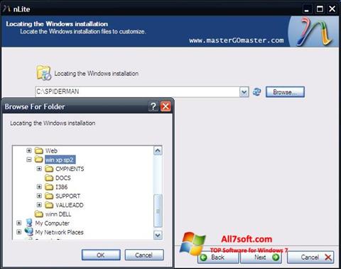 Captura de pantalla nLite para Windows 7