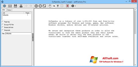 Captura de pantalla pdfFactory Pro para Windows 7