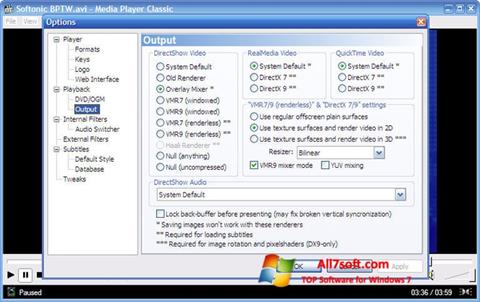 Captura de pantalla Media Player Classic para Windows 7