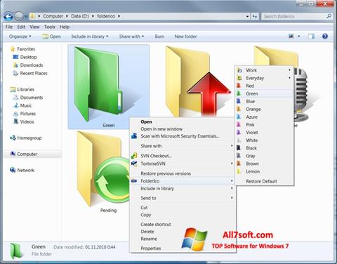 Captura de pantalla FolderIco para Windows 7