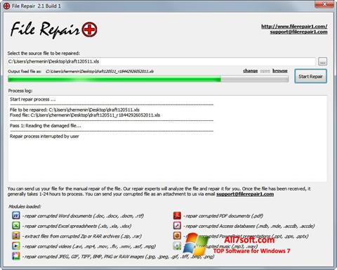 Captura de pantalla File Repair para Windows 7