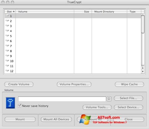 Captura de pantalla TrueCrypt para Windows 7