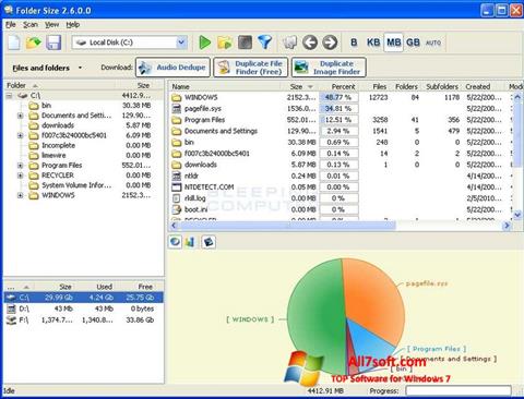 Captura de pantalla Folder Size para Windows 7