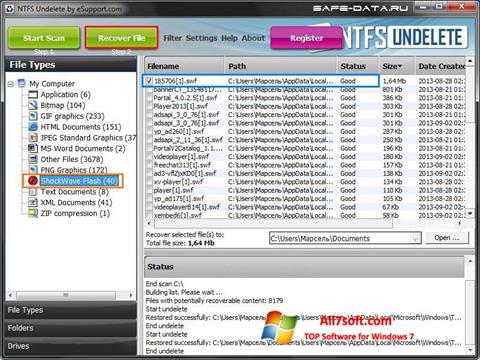 Captura de pantalla NTFS Undelete para Windows 7
