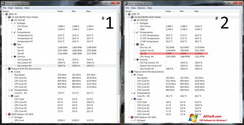 Captura de pantalla Open Hardware Monitor para Windows 7