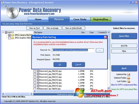 Captura de pantalla Power Data Recovery para Windows 7