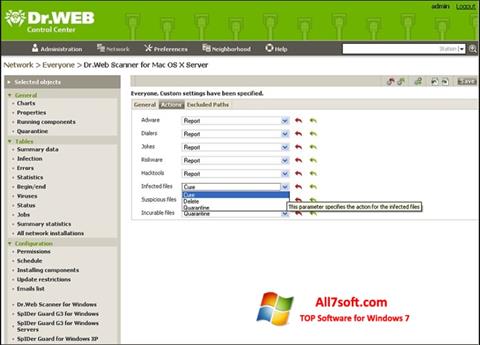 Captura de pantalla Dr.Web Antivirus para Windows 7