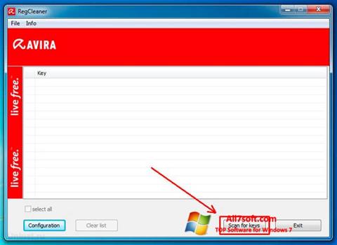 Captura de pantalla Avira Registry Cleaner para Windows 7