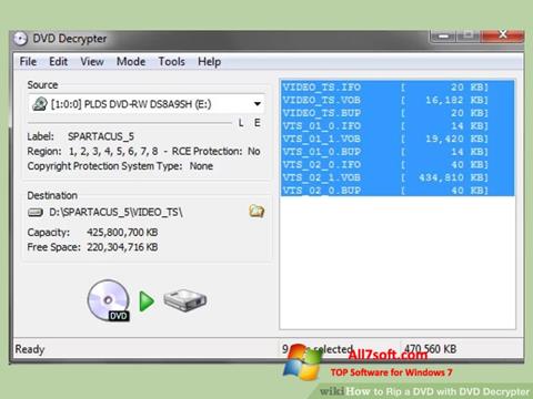 Captura de pantalla DVD Decrypter para Windows 7