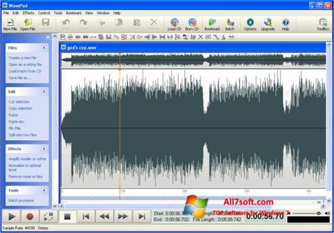 Captura de pantalla WavePad Sound Editor para Windows 7