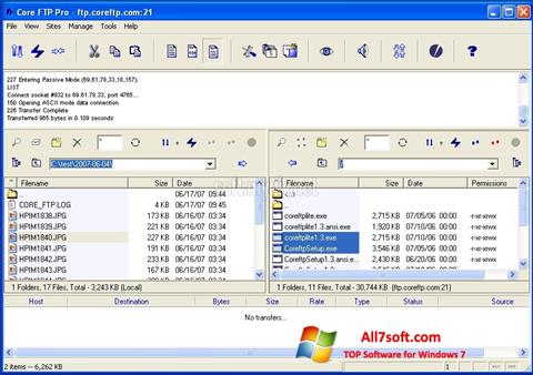 Captura de pantalla Core FTP para Windows 7