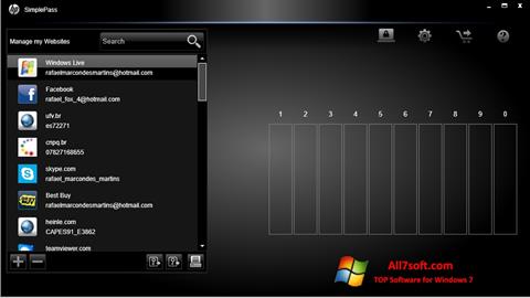 Captura de pantalla HP SimplePass para Windows 7