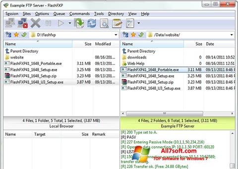 Captura de pantalla FlashFXP para Windows 7