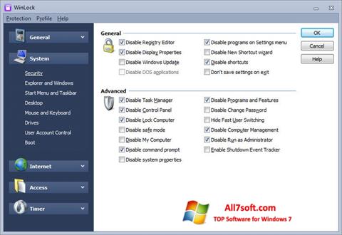 Captura de pantalla WinLock para Windows 7