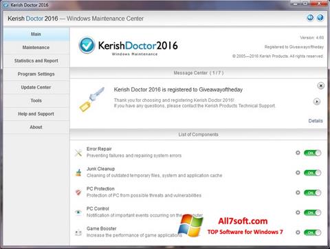 Captura de pantalla Kerish Doctor para Windows 7