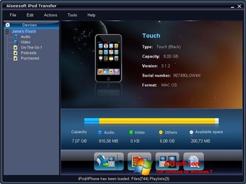 Captura de pantalla iPhone PC Suite para Windows 7