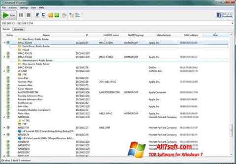 Captura de pantalla Advanced IP Scanner para Windows 7