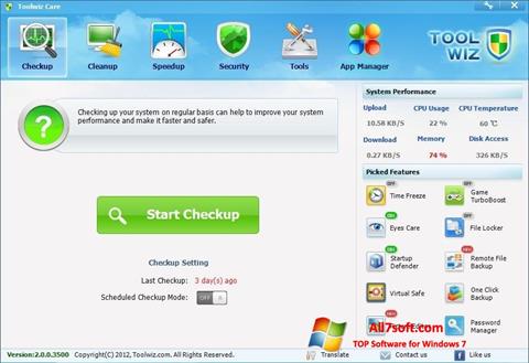 Captura de pantalla Toolwiz Care para Windows 7