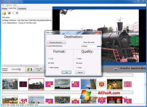 Captura de pantalla Bolide Slideshow Creator para Windows 7