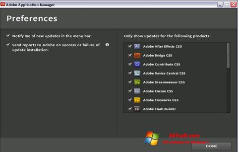 Captura de pantalla Adobe Application Manager para Windows 7