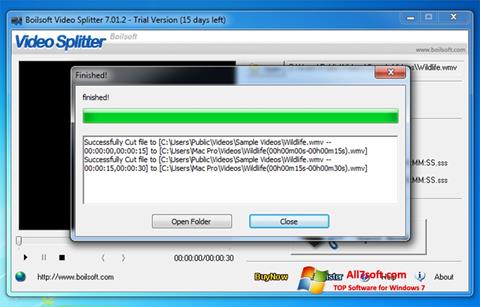Captura de pantalla Boilsoft Video Splitter para Windows 7