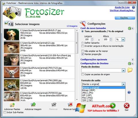Captura de pantalla Fotosizer para Windows 7