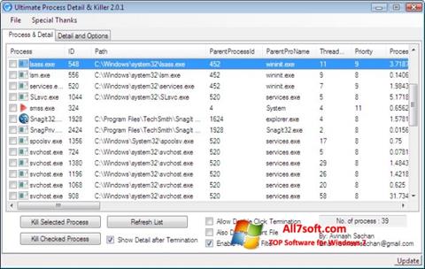 Captura de pantalla Process Killer para Windows 7