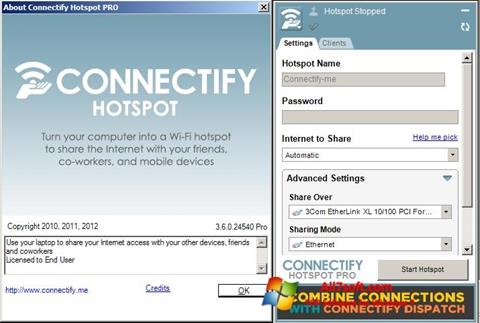 Captura de pantalla Connectify para Windows 7