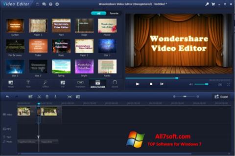 Captura de pantalla Wondershare Video Editor para Windows 7