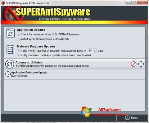 Captura de pantalla SUPERAntiSpyware para Windows 7