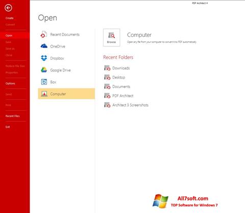 Captura de pantalla PDF Architect para Windows 7