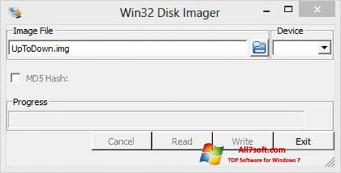 Captura de pantalla Win32 Disk Imager para Windows 7