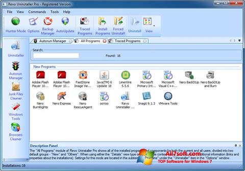 Captura de pantalla Revo Uninstaller Pro para Windows 7