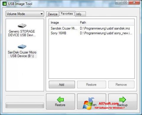 Captura de pantalla USB Image Tool para Windows 7