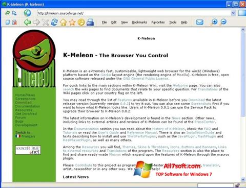 Captura de pantalla K-Meleon para Windows 7